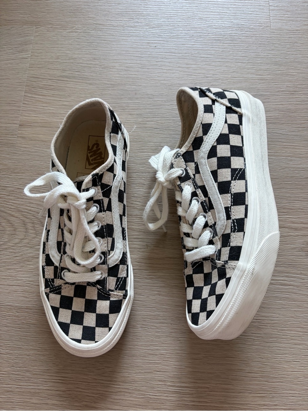 Vans Old Skool Tape Eco Theory Checkerboard Sneakers Womens Size 6.5